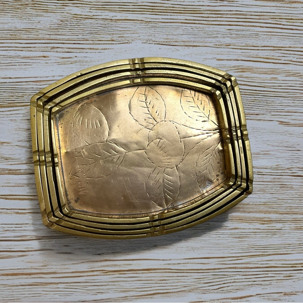 🌺4 Vintage Mini Brass Nesting Trays - Picture 7 of 8